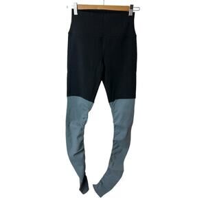 Alo Black Grey Athletic Ribbed Leggings Women's Size S NWOT